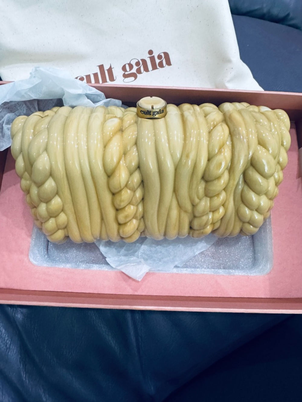 Cult Gaia Helene Clutch in Cornsilk NIB - Picture 3 of 16